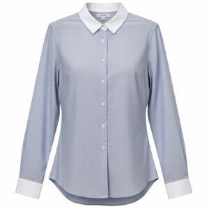 NWT MUJI Organic Cotton Light Blue Contrast Collar Button Down Shirt Medium